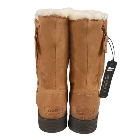 Sorel Emelie Foldover Casual Boots in Camel Brown Waterproof Leather Suede - Picture 8 of 14